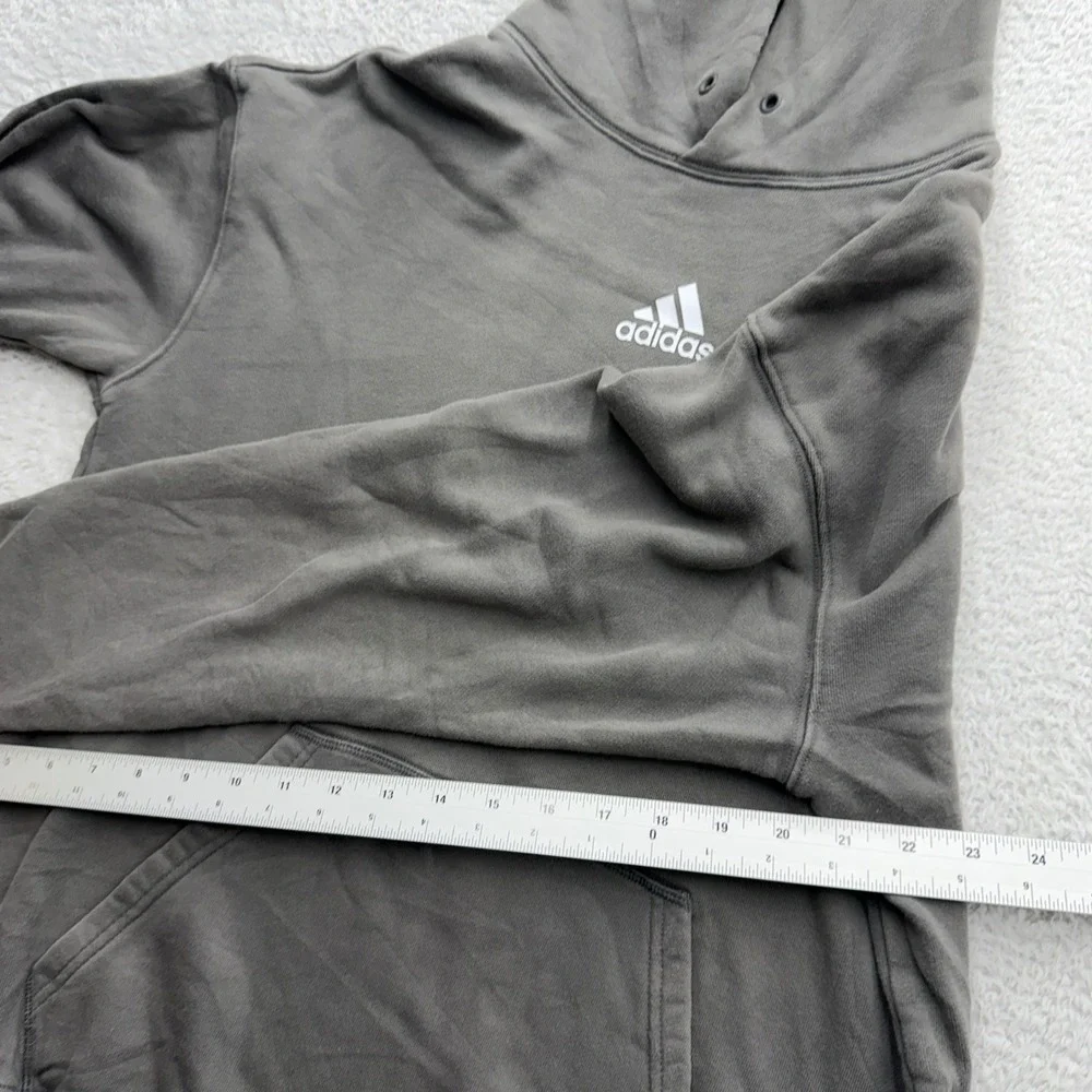 Adidas Real Madrid Mens Hoodie Charcoal Grey Soccer Graphic Sweatshirt Medium